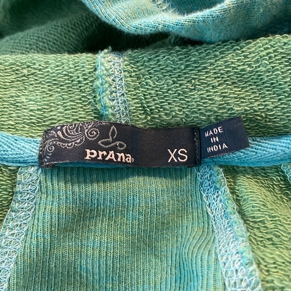 Prana Green and Turquoise Zip Up Hoodie‎ with Pockets Size XS - Picture 6 of 7